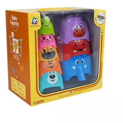 Piramidė kūdikiui „Gyvūnai Puodeliai“