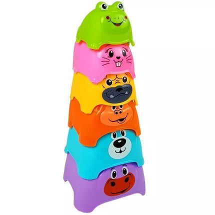 Piramidė kūdikiui „Gyvūnai Puodeliai“