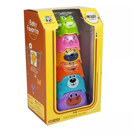 Piramidė kūdikiui „Gyvūnai Puodeliai“