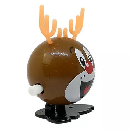 Kalėdinių žaislų rinkinys su prisukamu mechanizmu, pingvinas, 12 vienetų, elnias, sniego senis, Kalėdų Senelis