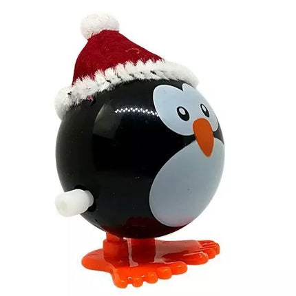 Kalėdinių žaislų rinkinys su prisukamu mechanizmu, pingvinas, 12 vienetų, elnias, sniego senis, Kalėdų Senelis