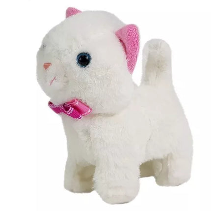 Interaktyvus baltas katinas vaikšto ir dainuoja, skleidžia garsus