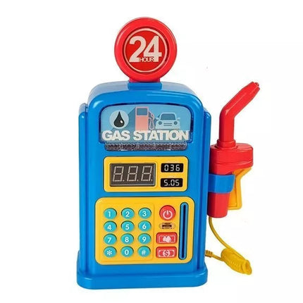 Degalinė su automobiliais, šviesomis ir garsu