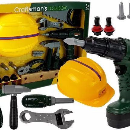 Įrankių rinkinys Akumuliatorinis gręžtuvas Plaktukas Šalmas