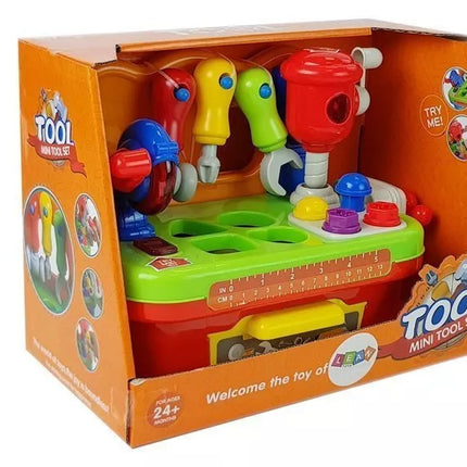 Dirbtuvėlės kūdikiams rūšiavimo įrankių rinkinys su garsu ir šviesa