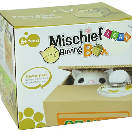 Taupymo dėžutė „Mischief“ – miela kačiuko pinigų dėžutė-taupyklė