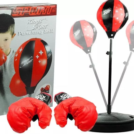 Didelis bokso rinkinys vaikams + pirštinės, kriaušės formos stovas