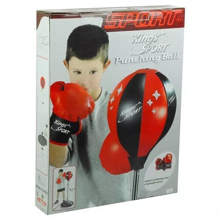 Didelis bokso rinkinys vaikams + pirštinės, kriaušės formos stovas