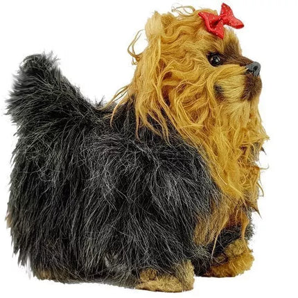 Interaktyvus šuo Yorkas juda loja rudai juodas