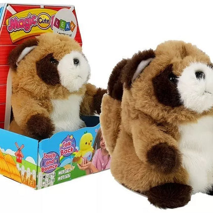 Interaktyvus kalbantis meškėnas, kartojantis žodžius, pliušinis žaislas