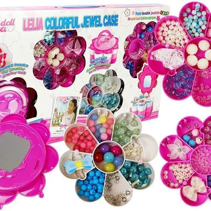 DIY karoliukų rinkinys su sulankstomu veidrodiniu dėklu