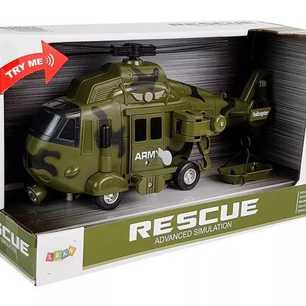 Karinis gelbėjimo sraigtasparnis 1:16 su kabliu, garsu ir šviesa