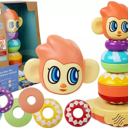 Edukacinis beždžionių piramidė su garsais, mokomės skaičius