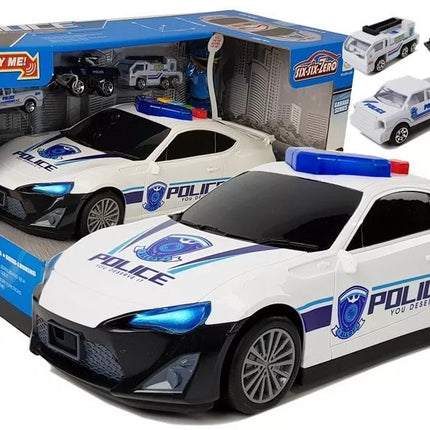 Automobilių Policijos Lagaminas Garažas 2 viename Policininkas Maži Automobiliai Garsas Šviesos