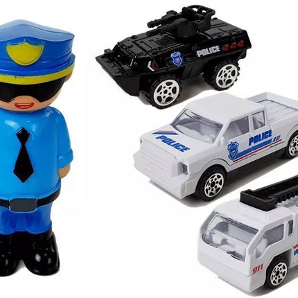 Automobilių Policijos Lagaminas Garažas 2 viename Policininkas Maži Automobiliai Garsas Šviesos