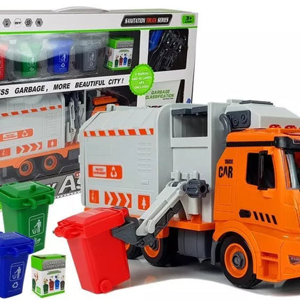 „Pasidaryk pats“ šiukšliavežės rūšiavimo rinkinys, atliekų rūšiavimo žaidimas, atsuktuvas, garso ir šviesos efektai