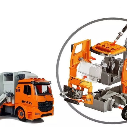 „Pasidaryk pats“ šiukšliavežės rūšiavimo rinkinys, atliekų rūšiavimo žaidimas, atsuktuvas, garso ir šviesos efektai