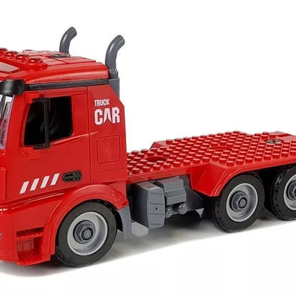 ""PASIDARYK PATS" ugniagesių mašina 2 viename rinkinys, nuimami keltuvai, atsuktuvas, garso ir šviesos efektai, šalmas"