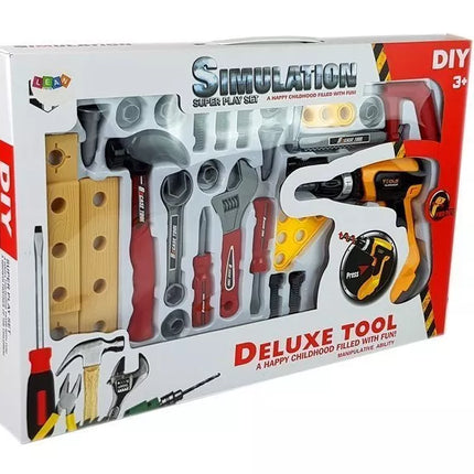 ""Pasidaryk pats" įrankių rinkinys, 29 dalys, grąžtas, plaktukas, pjūklas"