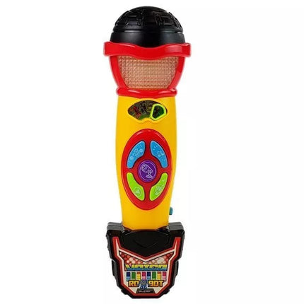 Geltonai juodas karaoke mikrofonas dainų įrašymui