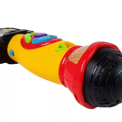 Geltonai juodas karaoke mikrofonas dainų įrašymui