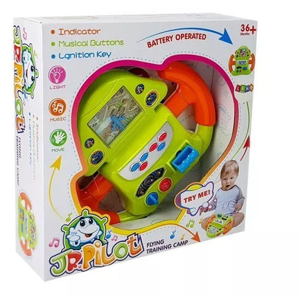 Interaktyvus skrydžio simuliatoriaus vairas su garso ir šviesos efektais