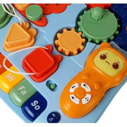 Interaktyvus stumdomas vežimėlis su žaidimų skydeliu ir telefonu