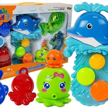 Delfinų maudymosi rinkinys Jūros gyvūnai Plastikinis krioklys