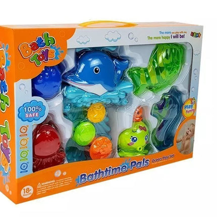 Delfinų maudymosi rinkinys Jūros gyvūnai Plastikinis krioklys