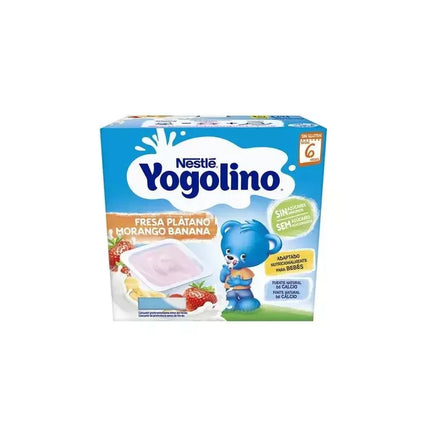 Nestlé Yogolino Braškės ir Bananai 6m 4x 100g