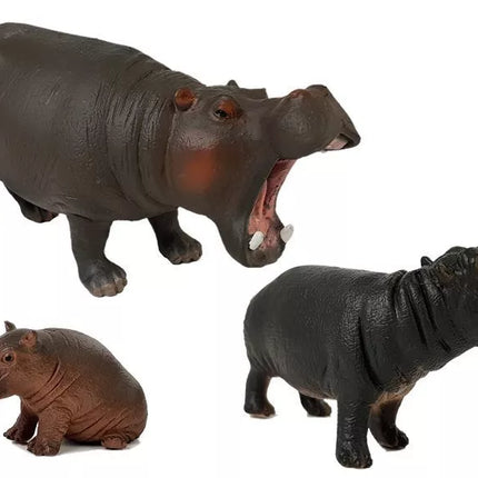 Safari Gyvūnų Figūrėlių Rinkinys Hipopotamai Gorilos