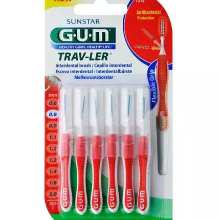 Sunstar Gum Trav-Ler Tarptarpinis Šepetėlis ISO 1, 0.8mm, 6 Vnt.