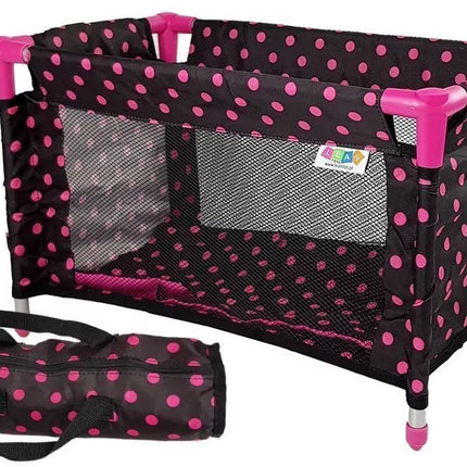 Lėlės lova Alice, juoda su rožine