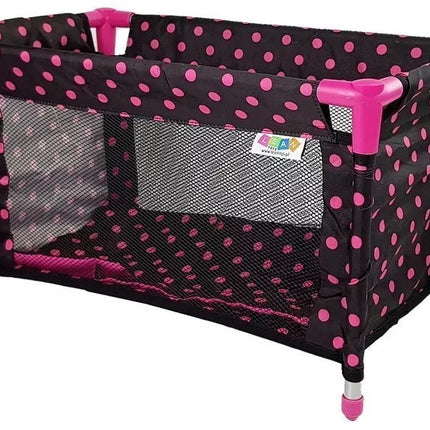 Lėlės lova Alice, juoda su rožine