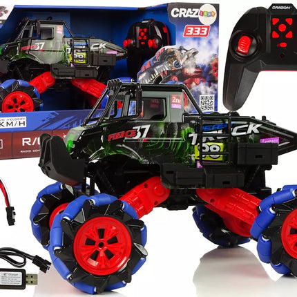 Nuotoliniu būdu valdomas 1:16 mėlynas 2.4G 360 laipsnių bekelės driftinis automobilis