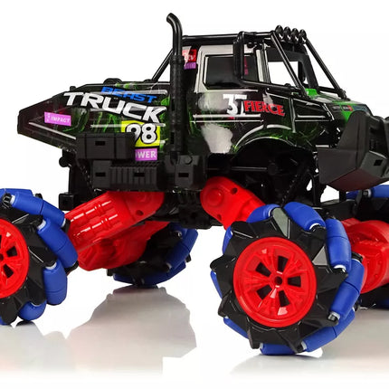 Nuotoliniu būdu valdomas 1:16 mėlynas 2.4G 360 laipsnių bekelės driftinis automobilis