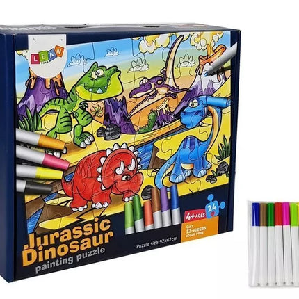 Juros periodo dinozaurų piešimo dėlionė, 24 dalys