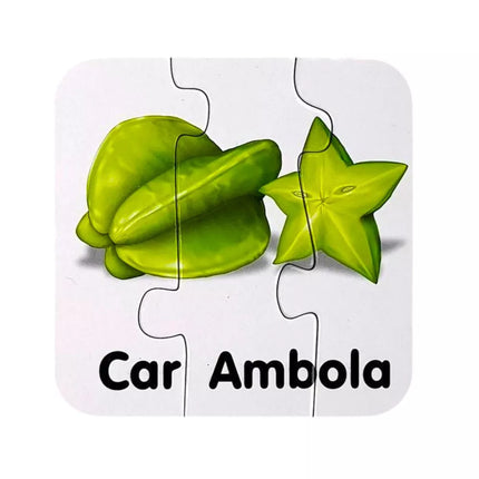 Edukacinis dėlionės žaidimas "Vaisiai", 10 detalių