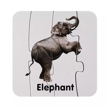 Edukacinis galvosūkis „Laukiniai gyvūnai“ Dėlionė 10 jungčių anglų kalba