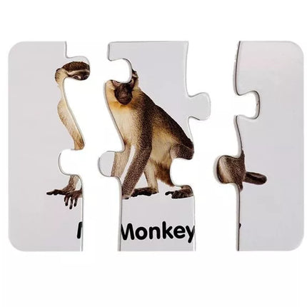 Edukacinis galvosūkis „Laukiniai gyvūnai“ Dėlionė 10 jungčių anglų kalba