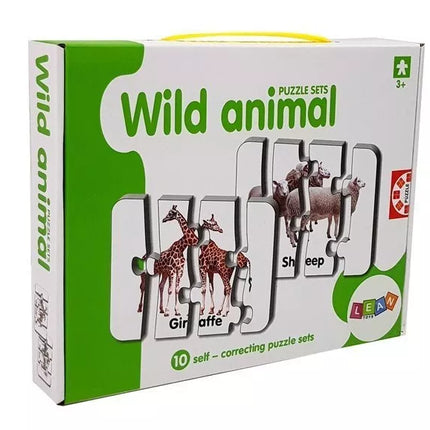 Edukacinis galvosūkis „Laukiniai gyvūnai“ Dėlionė 10 jungčių anglų kalba