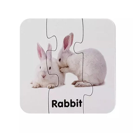 Edukacinis galvosūkis „Laukiniai gyvūnai“ Dėlionė 10 jungčių anglų kalba