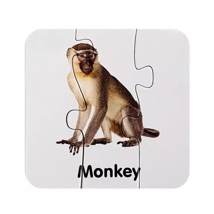 Edukacinis galvosūkis „Laukiniai gyvūnai“ Dėlionė 10 jungčių anglų kalba