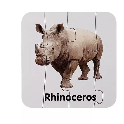 Edukacinis galvosūkis „Laukiniai gyvūnai“ Dėlionė 10 jungčių anglų kalba