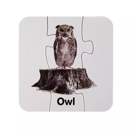 Edukacinis galvosūkis „Laukiniai gyvūnai“ Dėlionė 10 jungčių anglų kalba