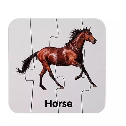 Edukacinis galvosūkis „Laukiniai gyvūnai“ Dėlionė 10 jungčių anglų kalba