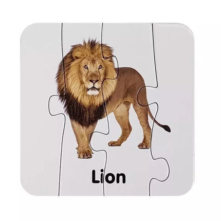 Edukacinis galvosūkis „Laukiniai gyvūnai“ Dėlionė 10 jungčių anglų kalba