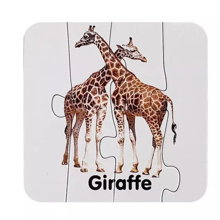 Edukacinis galvosūkis „Laukiniai gyvūnai“ Dėlionė 10 jungčių anglų kalba