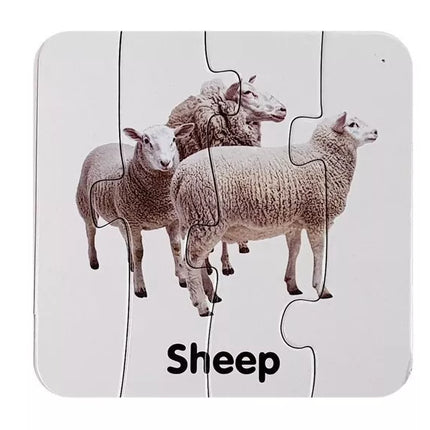 Edukacinis galvosūkis „Laukiniai gyvūnai“ Dėlionė 10 jungčių anglų kalba