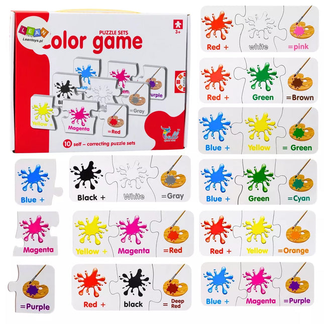 Edukacinė dėlionė: Spalvos 10 jungčių (anglų kalba)